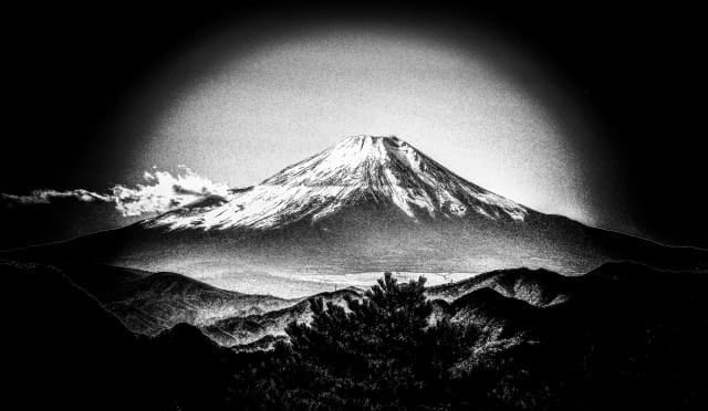 日本画　富士山