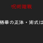【呪術廻戦】来栖華(くるすはな)の正体・術式は？獄門疆で時を越えた過去の術師？今後の役割を考察